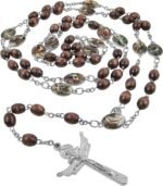 TALISMAN4U Stations of the Cross Rosary Chaplet Carved Wooden Beads Catholic Necklace for Men Women Holy Trinity Crucifix Cross Religious Gift Jewelry with Rosary Box & Prayer Booklet - Image 6