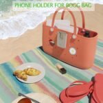 EASYDOG Silicone Phone Holder Compatible with Bogg Bag, Soft Silicone Charm Insert Accessories and Attachment for Bogg Beach Bags, Generic Portable Size Fits for iPhone and Android Phones Grey - Image 3