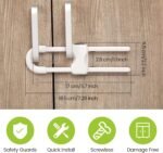 Jetec 10 Pieces Cabinet Locks for Babies, U-Shaped Proofing Drawers Safety Child Locks Adjustable, Easy to Use Childproof Latch for Knob Handle on Kitchen Door Storage Cupboard Closet (White) - Image 3