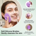 Blackhead Remover Tools for Face, Black Head Remover for Nose, 304 Stainless Steel Pore Extractor Spatula for Deep Pore Cleaning with Soft Silicone Cleansing Brush & 4 Blackhead Needles - Image 4