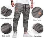 JMIERR Mens Casual Joggers Pants - Cotton Drawstring Chino Cargo Pants Hiking Outdoor Twill Track Jogging Sweatpants Pants - Image 3