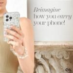 Case-Mate Phone Charm with Beaded Pearls and Crystals - Detachable Anti Theft Strap - Hands-Free iPhone Wrist Strap for Women - Phone Chain Wristlet for Galaxy, Pixel and More - Crystal Pearl - Image 3