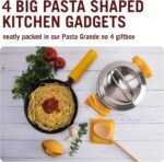 Monkey Business Silicone Kitchen Tools in Gift Box/ 4 Big Pasta Shaped Kitchen Gadgets/Farfalloni Pot Grips, Ravioli Spoon Rest, Conchiglie Lemon Squeezer and Penne Pan Grip/Pasta Grande No. 4 - Image 3