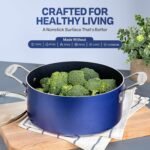 GRANITESTONE Blue 20 Pc Pots and Pans Set Non Stick Cookware Set, Kitchen Cookware Sets with Utensils and Bakeware, Non Toxic Cookware Set PFOA PFOS Free, Oven & Dishwasher Safe - Image 4