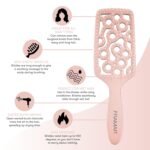 FRAMAR Professional Vented Hair Brush – Curved Hair Brush For Blow Drying, Wet Paddle Brush For Hair, Vent Brush For Blow Drying, Wet Hairbrush For Women – Heat Resistant - Champagne - Image 3