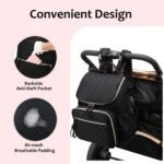 Lightweight Diaper Bag Backpack with Stroller Clips, Insulated Pockets, Baby Shower Essentials (Classic, Beige) - Image 5