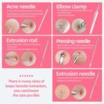 JPNK Blackhead Remover Tool Comedones Extractor Acne Removal kit & Eyebrow Trimmer Kit, 8PCS in One with 5X Magnifying Mirror (Silver) - Image 5