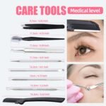 JPNK Blackhead Remover Tool Comedones Extractor Acne Removal kit & Eyebrow Trimmer Kit, 8PCS in One with 5X Magnifying Mirror (Silver) - Image 6