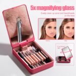 JPNK Blackhead Remover Tool Comedones Extractor Acne Removal kit & Eyebrow Trimmer Kit, 8PCS in One with 5X Magnifying Mirror (Silver) - Image 8