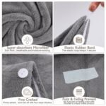 BEoffer Microfiber Hair Towel, 3 Packs Hair Towels for Women, Men,Kids, Quick Dry Hair Wrap Towels for Curly,Long, Curly Hair Anti Frizz (Gray) - Image 3
