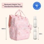 BabbleRoo Diaper Bag Backpack - Baby Essentials Travel Tote - Multi Function Water Resistant Diaper Bag, Travel Essentials Baby Bag with Changing Pad, Stroller Straps & Pacifier Case - Pink Birdy - Image 3
