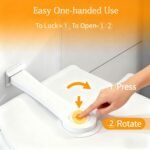 2-Pack Toilet Locks Baby Proof - Toilet Seat Locks for Toddlers, Strong 3M Adhesive, Easy One-Hand Operation, Child Safety, Fits Most Toilets - Image 4