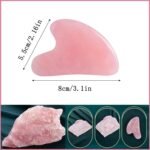 Gua Sha Jade Stone Gua Sha Massage Tool, Guasha Tool for Face and Body Skin Massage. Tools for SPA Acupuncture, Pink Stone for Body Face Neck and Eye, Skin Care Gift for Woman (Pink) - Image 3
