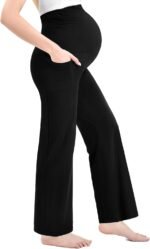 Ipletix Maternity Wide-Leg Lounge Pants with Pockets Over The Belly Soft Stretchy Pregnancy Wear - Image 3