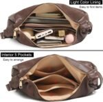 NIUEIMEE ZHOU Hobo Bags for Women Foldable Vegan Leather Shoulder Handbag Slouchy Tote Crossbody Purses - Image 6