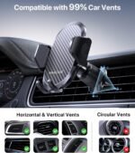Miracase Phone Holders for Your Car, [Thick Case & Heavy Phone Friendly] Universal Cell Phone Car Mount, 3-in-1 Phone Mount for Car Dashboard Windshield Air Vent Fit for All Smartphones, Dark Grey - Image 5