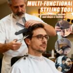 Texture Comb, Voluminous Wide Toothed Hair Comb,Travel Folding Design, Wide & Fine-Toothed Dual-Purpose SetBangs Seam Grooming Accessory for Women Men, ABS plastic with textured grip(1 SET) - Image 3