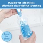 Dr. Brown's Soft Touch No Scratch Baby Bottle Cleaning Brush Nipple Cleaner with Stand and Storage Clip, BPA Free, Blue 1-Pack - Image 3