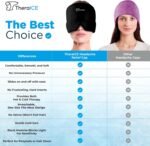 TheraICE Migraine Relief Cap, Soothing Headache Hat Ice Pack Mask, Face Cold Compress Cooling Gel Head Wrap Products for Tension, Stress & Hangover - Image 4