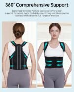 Back Brace Posture Corrector for Women and Men, Adjustable Upper and Lower Back Support for Pain Relief, Hunchback, Scoliosis, Comfortable and Invisible Under Clothes - Image 4