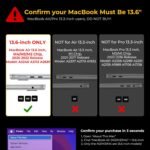 EooCoo Case Compatible with MacBook Air 13 inch 2026 2025-2022 Release M4 M3 M2 A3240 A3113 A2681, Glitter Hard Shell&Keyboard Skin Cover&Screen Protector for Mac Air 13.6 inch Case, Sparkly Clear - Image 3