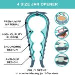 Jar Opener for Weak Hands, Seniors with Arthritis, 5 in 1 Multi Function Bottle Opener Lid Opener For Arthritic Hands with Non Slip Rubber Jar opener Gripper Pad(blue) - Image 3