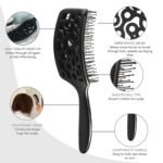 FRAMAR Professional Vented Hair Brush – Curved Hair Brush For Blow Drying, Wet Paddle Brush For Hair, Vent Brush For Blow Drying, Wet Hairbrush For Women – Heat Resistant - Black - Image 4