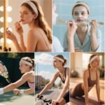 Real Perfection Gua Sha Facial Tools Face Roller for Wrinkles Jade Roller and Gua Sha Set, Scrubber Pore Brush Headband Skin Care Tools for Travel Skincare Routine Massaging Reducing Puffiness - Green - Image 9