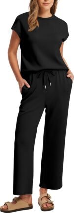 Sampeel Two Piece Sets for Women Summer Vacation Outfits Cap Sleeve Tops Lounge Matching Sets Clothing Beach Fashion Clothes - Image 3