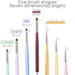 7PCS Nail Art Brushes, Nail Design Painting Brush Set with Nail Polish Brush, Nail Liner Brush, Nail Extension Gel Brush, Builder Nail Gel Brush, and Multi-Size Dotting Pens for DIY Nail Art - Image 5