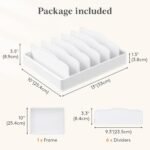 Lifewit Kitchen Cabinet Organizer for Food Contanier Lid, Large Lid Holder with 6 Adjustable Dividers & 7 Sections for Pantry Organizers and Storage, Home Drawer Organization, 13" x 10" - Image 3