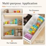 Lifewit Kitchen Cabinet Organizer for Food Contanier Lid, Large Lid Holder with 6 Adjustable Dividers & 7 Sections for Pantry Organizers and Storage, Home Drawer Organization, 13" x 10" - Image 5