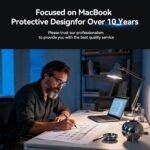 EooCoo Compatible with MacBook Air 13 inch Case 2026-2022 M4 M3 M2 A3240 A3113 A2681, 100% Match Official Color, Upgrade Matte, Dent & Scratch Protection Hard Shell for Mac Air 13.6 Case, Midnight - Image 7