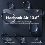 EooCoo Compatible with MacBook Air 13 inch Case 2026-2022 M4 M3 M2 A3240 A3113 A2681, 100% Match Official Color, Upgrade Matte, Dent & Scratch Protection Hard Shell for Mac Air 13.6 Case, Midnight - Image 8