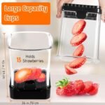 Fruit Slicer Cup for Strawberry, Banana, Hard-Boiled Egg - Detachable Cutter with Push Plate - Rapid & Safe Slicing Kitchen Gadget for Quick Meal Prep (Black) - Image 3