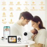 Smart Baby Monitor with SD Card,WiFi 1080P AI Cam with Phone App,2.8'' IPS Display,AI Face Tracking&Sound Detection,Auto Night Vision,2-Way Talk,Multi-User,Triple Security,1500ft Long Range - Image 3