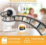 Smart Baby Monitor with SD Card,WiFi 1080P AI Cam with Phone App,2.8'' IPS Display,AI Face Tracking&Sound Detection,Auto Night Vision,2-Way Talk,Multi-User,Triple Security,1500ft Long Range - Image 4