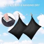 OTraki 2 Pack Laundry Bags 16x20 inch Wet Dry Bag for Swimsuit and Towels Medium Travel Dirty Clothes Bag Machine Washable Laundry Sack for Gym Beach Drying Do Not Exceed 176℉ Black - Image 6