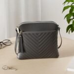 FashionPuzzle Chevron Quilted Medium Crossbody Bag with Tassel Accent - Image 4