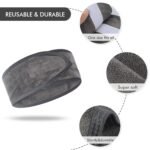 KinHwa Spa Facial Headband Adjustable Towel Headband Make Up Wrap Head Band for Face Washing, Shower, Yoga Sports 3 Pack Gray - Image 3