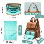 MOMINSIDE Diaper Bag Backpack with 14 Pockets, Leather Baby Bag, pañaleras para bebe Baby Registry, 4 Insulated Pockets, Changing Pad, Stroller Straps (Brown) - Image 7
