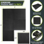 ProsourceFit Puzzle Exercise Mat ½ in, EVA Interlocking Foam Floor Tiles for Home Gym, Mat for Home Workout Equipment, Floor Padding for Kids, Black, 24 in x 24 in x ½ in, 24 Sq Ft - 6 Tiles - Image 3