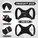 Posture Corrector for Women and Men, Adjustable Posture Back Brace Shoulder Brace, Discreet Under Clothes Design Back Support, Pain Relief for Improved Neck Support (Black) - Image 3