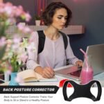 Posture Corrector for Women and Men, Adjustable Posture Back Brace Shoulder Brace, Discreet Under Clothes Design Back Support, Pain Relief for Improved Neck Support (Black) - Image 7
