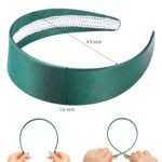 WantGor 1.6 Inch Wide Headbands Silk Satin Plain Headband for Women, Non Slip Solid Hair Bands Hair Accessories Cosplay DIY Holiday Head Band (Dark Green, Large) - Image 5