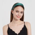 WantGor 1.6 Inch Wide Headbands Silk Satin Plain Headband for Women, Non Slip Solid Hair Bands Hair Accessories Cosplay DIY Holiday Head Band (Dark Green, Large) - Image 6