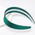 WantGor 1.6 Inch Wide Headbands Silk Satin Plain Headband for Women, Non Slip Solid Hair Bands Hair Accessories Cosplay DIY Holiday Head Band (Dark Green, Large) - Image 8