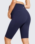 G4Free Barefeel Maternity Biker Shorts with Pockets Over The Belly Legging Pregnancy Yoga Pants Athletic Workout 5" 8.5" - Image 7