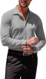 COOFANDY Men's Muscle Fit Dress Shirts Wrinkle-Free Long Sleeve Casual Button Down Shirts - Image 4