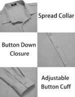 COOFANDY Men's Muscle Fit Dress Shirts Wrinkle-Free Long Sleeve Casual Button Down Shirts - Image 6